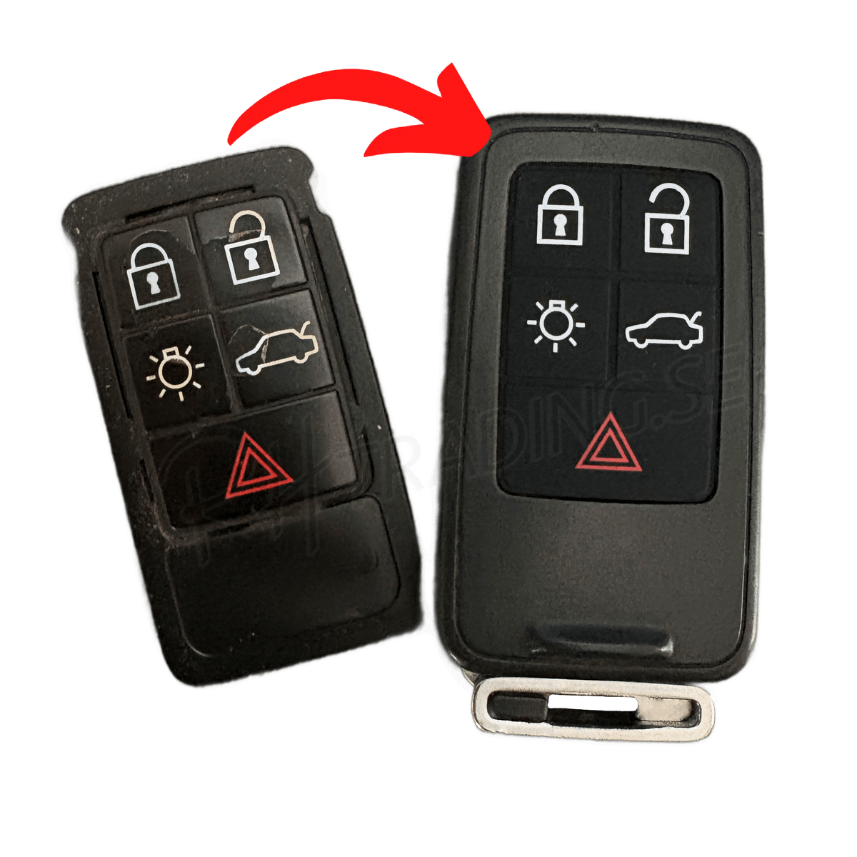 Silicone buttons for key • Volvo V70, XC70, S80, S/V/XC60, V40 • 5 buttons