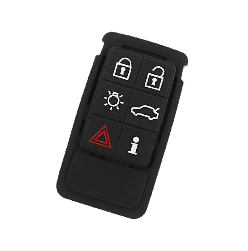 Silikonknappar till nyckel • Volvo V70, XC70, S80, S/V/XC60, V40 • 6 Knappar (Keyless)